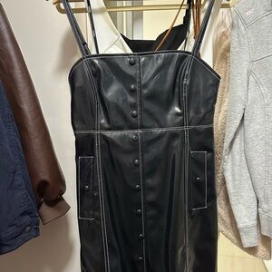 Urban Outfitters Black Faux Leather Dress
